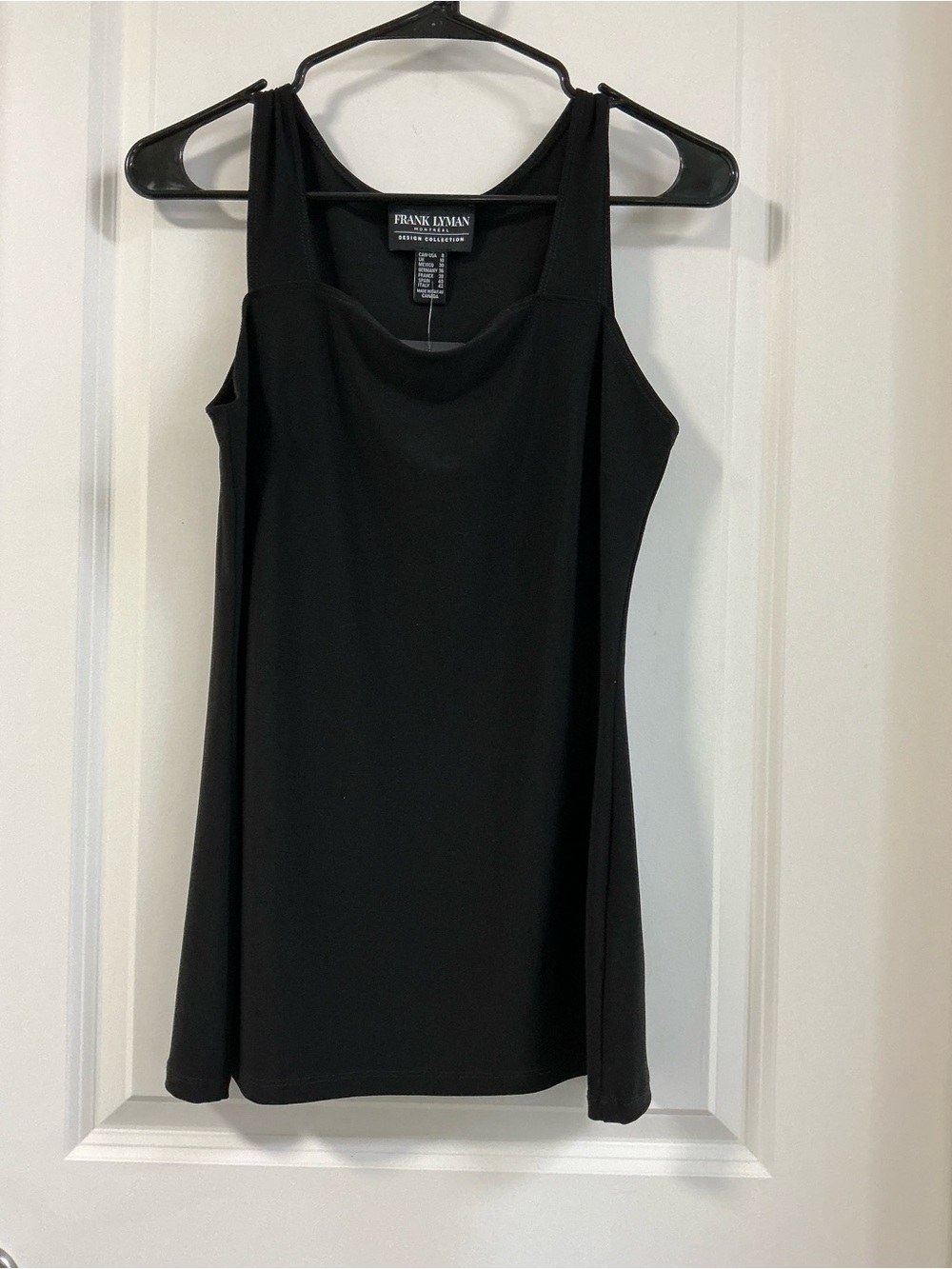 Frank Lyman Design Collection Black Tank Top Camisole Size 8 NWT